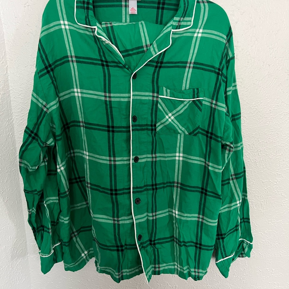 Target Wondershop Men’s Green Plaid Pajama Shirt XL